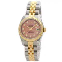 ROLEX DATEJUST 10P DIAMOND WATCHES 179173OPG STAINLESS STEEL/SSXK18YG LADIES