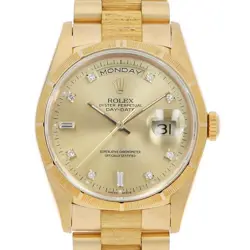ROLEX DAY-DATE BURKE 18248A CHAMPAGNE GOLD L NUMBER SECOND HAND MENS