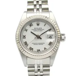 ROLEX DATEJUST F 79174 AUTOMATIC WATCH 18K WHITE GOLD STAINLESS STEEL WHITE