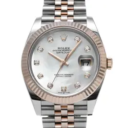 ROLEX DATEJUST 41 126331NG WHITE SHELL/DIAMOND DIAL AUTOMATIC MEN'S WATCH