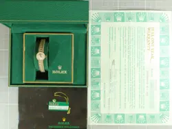 1988 Rolex Orchid 3271 14K Gold Ladies Manual Wristwatch Box Papers Hang Tag