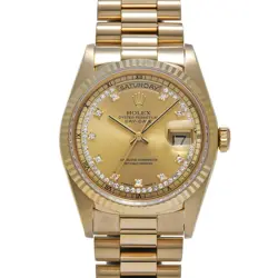 ROLEX DAY-DATE 18238LB(W) CHAMPAGNE/DIAMOND DIAL AUTOMATIC MEN'S WATCH