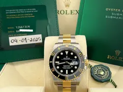 2025 ROLEX SUBMARINER 126613LN 41MM BLACK DIAL 18K YELLOW GOLD STEEL BOX PAPER