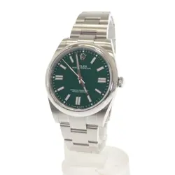 ROLEX OYSTER PERPETUAL 41 WATCH STAINLESS STEEL AUTOMATIC GREEN DIAL MEN'S TGIS