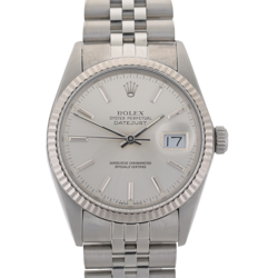 ROLEX DATEJUST 16014 SILVER 36MM JUBILEE BAND SS & WHITE GOLD WATCH - SERVICED