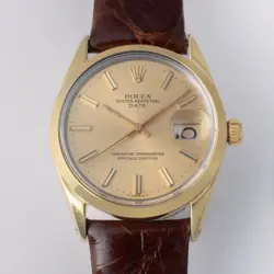 ROLEX OYSTER PERPETUAL DATE 1550 VINTAGE SELF-WINDING GP CASE/LEATHER BELT 1973