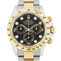 ROLEX COSMOGRAPH DAYTONA 8P DIAMOND 116523G BLACK Y NUMBER SECOND HAND MENS
