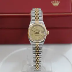ROLEX DATEJUST 69173 LADIES 26MM STEEL GOLD VINTAGE WATCH + SERVICE DOCS C. 1981
