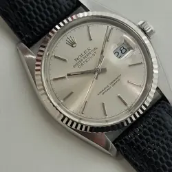 MENS ROLEX DATEJUST 16014 36MM 18K WHITE GOLD SS 1970S AUTOMATIC VINTAGE RA486B