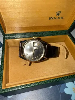 ROLEX DATEJUST 36MM 2 TONE LEATHER GREY DIAL 16013 ROMAN DIAL