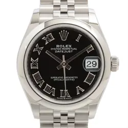ROLEX DATEJUST 278240 SS SS AT BLACK DIAL 2 EXTRA LINKS