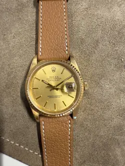 ROLEX OYSTER PERPETUAL DATEJUST 16238 18K GOLD WATCH 36MM L SERIAL 1989