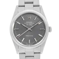 ROLEX AIR KING 14000 GRAY BAR E NUMBER SECOND HAND MENS