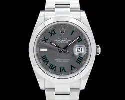 ROLEX DATEJUST 41 126300 SS WIMBLEDON SLATE ROMAN DIAL 2024