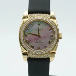 ROLEX CELLINI WOMEN'S WATCH 6311 QUARTZ 1 1/32IN VINTAGE 18K 750 GOLD MOP