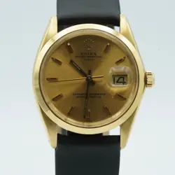 ROLEX DATEJUST 34 MEN'S WATCH 1 11/32IN 1500 18K 750 GOLDEN TOP CONDITION SHEET