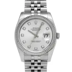 ROLEX  DATEJUST 116234G RANDOM SERIAL SILVER COMPUTER/DIAMOND WATCH WRISTWATCH R