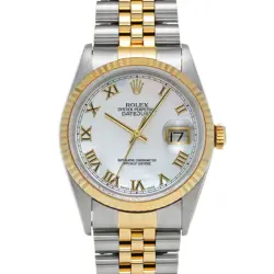 ROLEX  DATEJUST 16233NR W NUMBER 1995 MANUFACTURED WHITE SHELL WATCH WRISTWATCH
