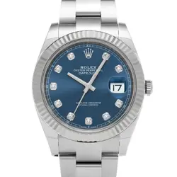ROLEX  DATEJUST 41 126334G RANDOM SERIAL BRIGHT BLUE/DIAMOND WATCH WRISTWATCH R4