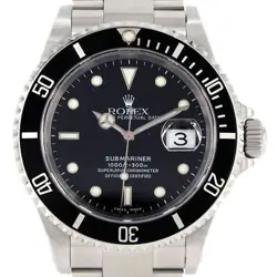 AUTHENTIC ROLEX SUBMARINER DATE 16610 SS AUTOMATIC SERIAL INFO:K SERIAL  #260...