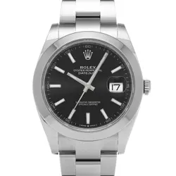 ROLEX  DATEJUST 41 126300 RANDOM SERIAL BRIGHT BLACK WATCH WRISTWATCH R45_0519