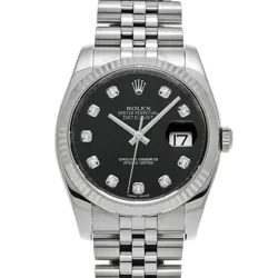 ROLEX  DATEJUST 116234G RANDOM SERIAL BLACK/DIAMOND WATCH WRISTWATCH R45_0519