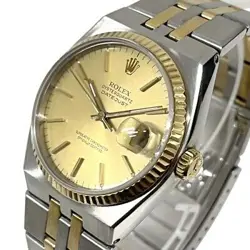 USED ROLEX Oyster Quartz Datejust 17013 Yellow Band: 17cm Men's Watch #10117