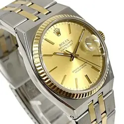 USED ROLEX Oyster Quartz Datejust 17013 Yellow Band: 17cm Men's Watch #10117