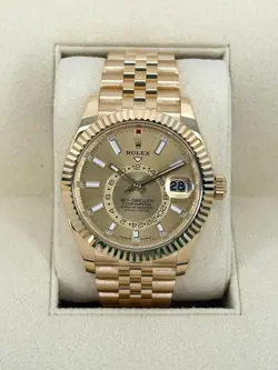 NEW 2025 ROLEX SKY-DWELLER 42MM 336938 18KT YELLOW GOLD JUBILEE CHAMPAGNE DIAL