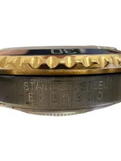 ROLEX SUBMARINER DATE 18K YELLOW GOLD/STEEL BLACK MENS 40MM WATCH E 16613
