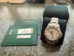 ROLEX EXPLORER II 216570 POLAR WHITE SILVER OYSTER BRACELET WITH SILVER BEZEL