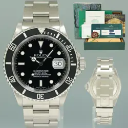 PAPERS 2018 RSC SERVICE PAPERS ROLEX SUBMARINER DATE 16610 STEEL BLACK 40MM