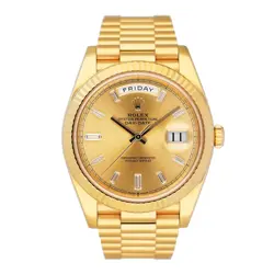 ROLEX DAY-DATE 228238 DIAMOND CHAMPAGNE DIAL MENS WATCH BOX PAPERS