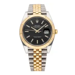ROLEX DATEJUST TWO-TONE BLACK DIAL 41MM JUBILEE AUTOMATIC MEN'S WATCH 126333