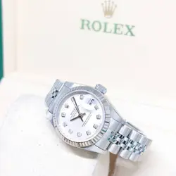ROLEX 26MM SILVER DIAMONDS DIAL DATEJUST REF: 69174 (T SERIES)