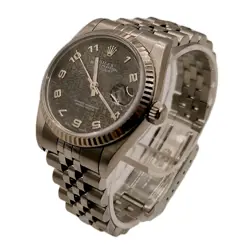 ROLEX 31MM STAINLESS STEEL GRAY  OYSTER PERPETUAL DATEJUST WATCH
