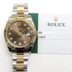 2018 ROLEX DATEJUST 41, 126331, STEEL & GOLD, CHOCOLATE DIAMOND DIAL, OYSTER ...