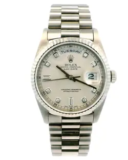 ROLEX DAY-DATE 18239 18K WHITE GOLD WATCH