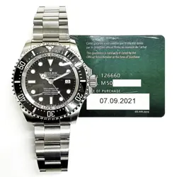 2021 ROLEX DEEPSEA 126660, 44MM, STEEL, BLACK DIAL, OYSTER BRACELET, BOX & PA...