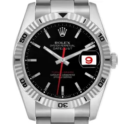 ROLEX DATEJUST TURNOGRAPH STEEL WHITE GOLD MENS WATCH 116264 BOX PAPERS