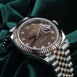 ROLEX DATEJUST  BROWN CHOCOLATE DIAMOND JUBILEE ROSE GOLD STEEL 126331-0004