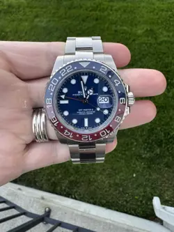 ROLEX GMT-MASTER II 126719BLRO SILVER OYSTER BRACELET WITH BLUE DIAL