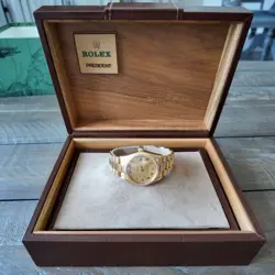 GOLD ROLEX DAY DATE PRESIDENT 36MM ROMAN NUMERAL DIAL WITH BOX AND PAPERS 18038