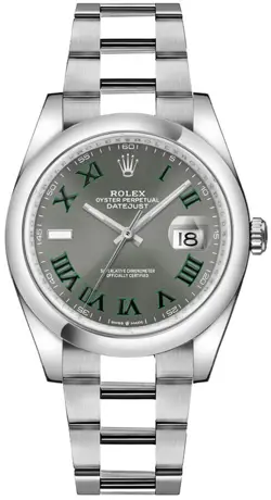 ROLEX DATEJUST 36 WIMBLEDON DIAL OYSTER STEEL AUTOMATIC SELF-WINDING MENS WATCH