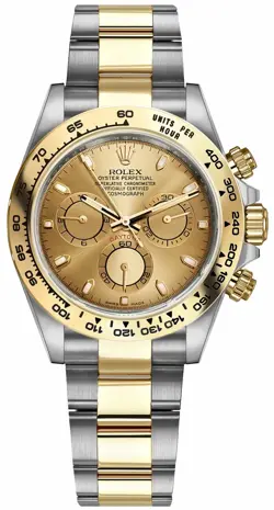 ROLEX COSMOGRAPH DAYTONA 40MM CHAMPAGNE DIAL YELLOW GOLD MENS TWO-TONE WATCH