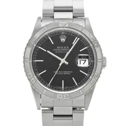 USED ROLEX DATEJUST THUNDERBIRD 16264 BLACK MEN'S WATCH #522820