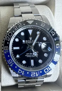BEAUTIFUL BATMAN ROLEX GMT-MASTER MEN'S BLACK WATCH - 116710 NAKED