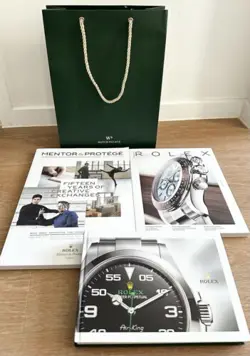 RARE VIP ROLEX SWISS WATCH CATALOG DISPLAY BOOK  2 MAGAZINE BULK LOT   CARRY BAG