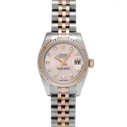 USED ROLEX DATEJUST 179171G PINK CASE SIZE 26×26MM LADIES WATCH #511520