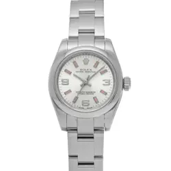 USED ROLEX OYSTER PERPETUAL 26 176200 SILVER LADIES WATCH #521920